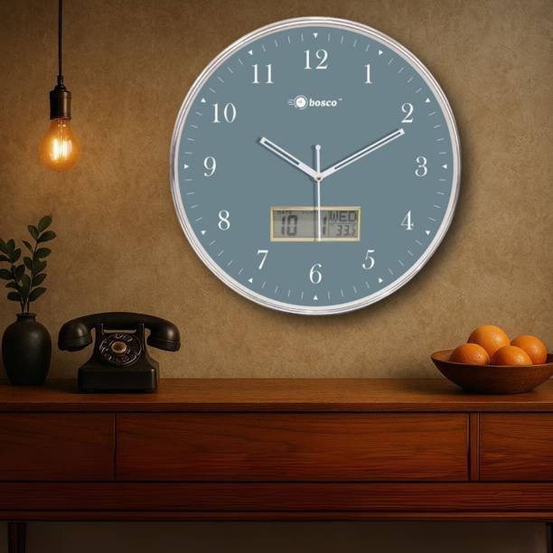 BOSCO एनालॉग डिजिटल 33 cm X 33 cm दीवार घड़ी