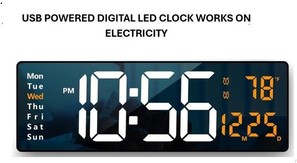 SAYKHUS Digital 10 cm X 38 cm Wall Clock