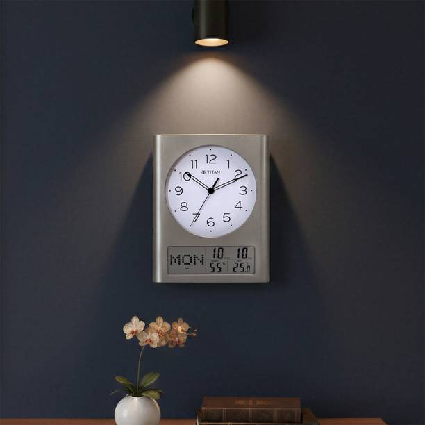 Titan एनालॉग डिजिटल 26 cm X 33 cm दीवार घड़ी