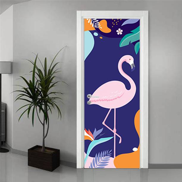 Asian Paints EzyCR8 Pond Crane Art Door MuralDoor Sticker Medium Removable Sticker