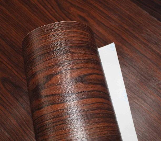 सनबर्ड 24x48 Inch Wood Peel and Stick Wallpaper Dark Brown Wood Grain
