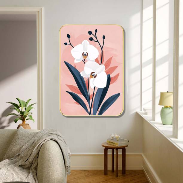 Aartify Modern White Orchid Wall Decor Botanical Flor...