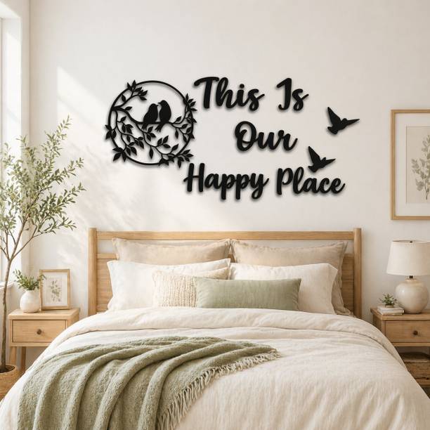 Khareed Ke Dekho This Is Our Happy Place Wall Art with Birds MDF Wall Decoration Items for Home