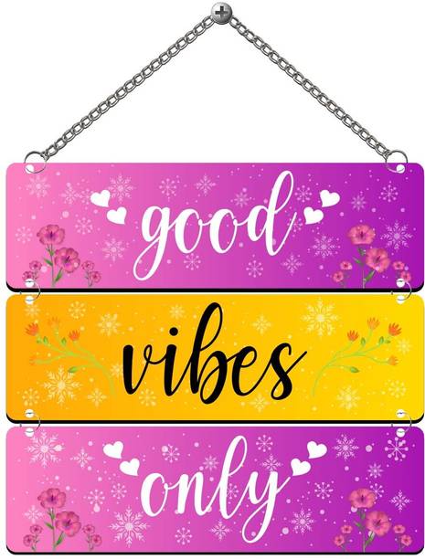 Gift Me Bazar Good Vibes Only Wooden Wall Hanging For Living Room | Bedroom | Home Decor