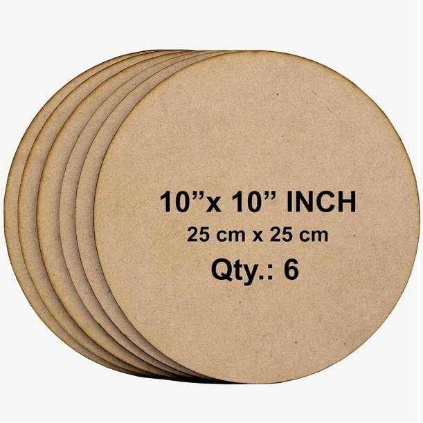 NIDHIKA 10 INCH MDF CIRCLE PACK OF 6 Pine Wood Veneer