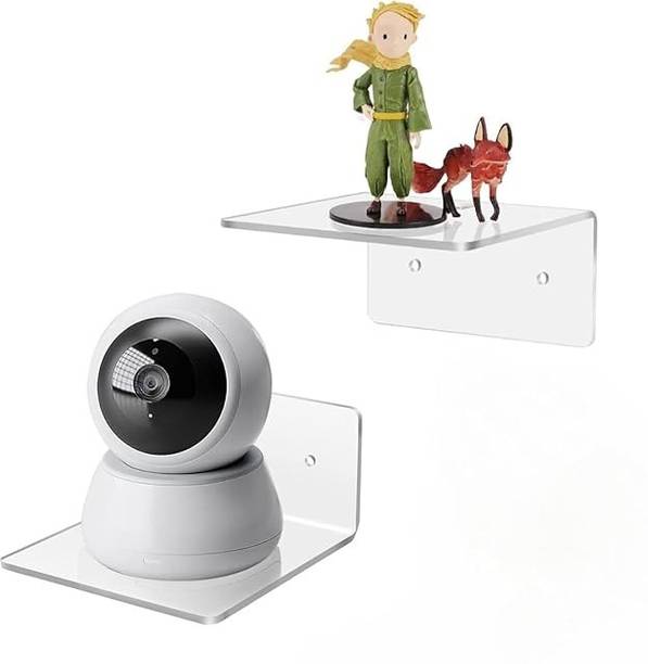 DESKDOCK Acrylic Wall Shelf Floating Shelves for Plants, Toys & Home Décor Pack of 2
