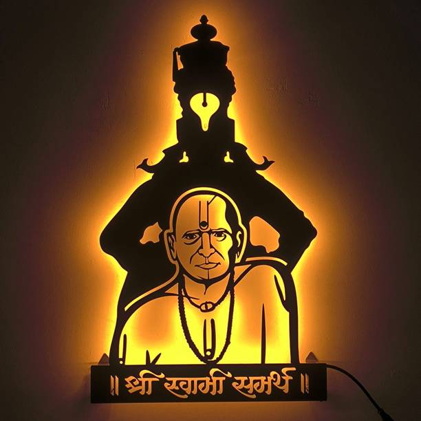 Artrooms Swami and Vitthal With Light Metal Wall Art - Wall Decoration | Wall Hanging