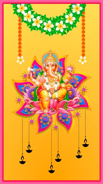 classyprints Ganesh Ji Backdrop Cloth Decoration for We...