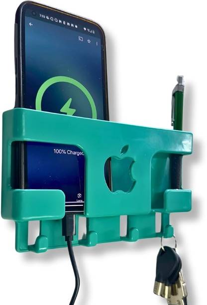 Brazilian Wall Mount Mobile Holder with Storage for 2 Mobiles/Remote -