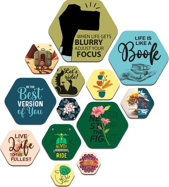 Decor Smart Inspirational Wall Art | Positive Quote Panel | Living Room Home Decor (WPS_210) Pack of 13