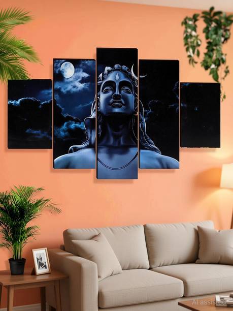 SNDArt Lord Shiva Wall Decoration Gift Items For Living Room Pack of 5