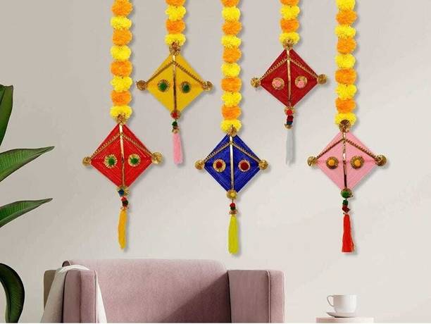Treasure wave Handmade Artificial Garland With Kite For Decoration-Pack of 5 Pack of 5