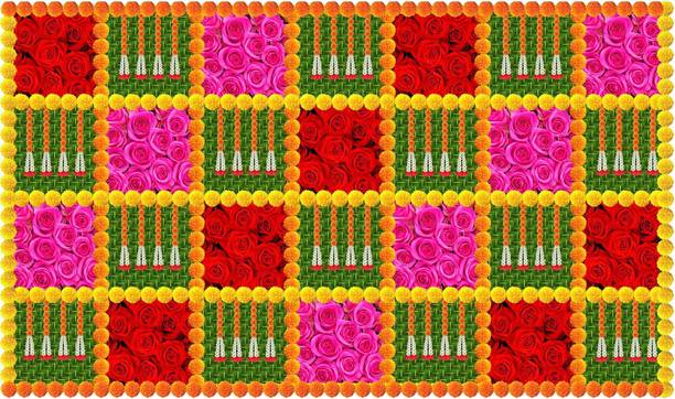 Backdropon Flower Decoration Design Printed Fabric Back...