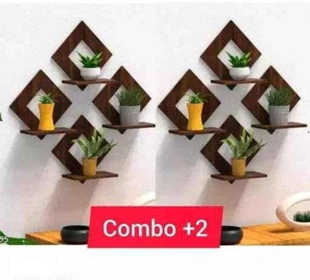 MERTIYA Kite Combo Eight Set Brown Frame Home Décor MDF Wooden Wall Hanger for Bed Room Pack of 8