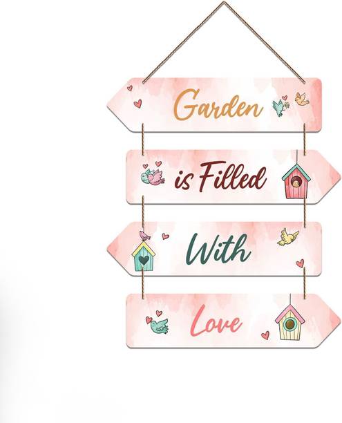 Decor Smart Garden Filled with Love Wooden Wall Hanging | Decorative Home Decor (DWA_4401)