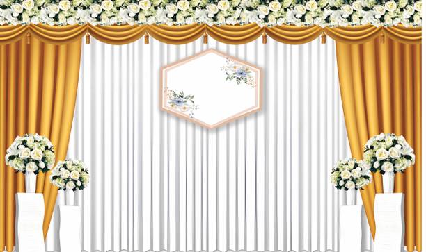 Backdropon Beautiful Wedding Design Printed Fabric Back...