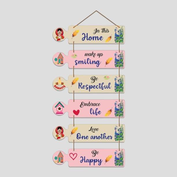 फबौरा Positive Quote Wooden Designer Wall Hanging for Home Decoration (WH_6006N-F)