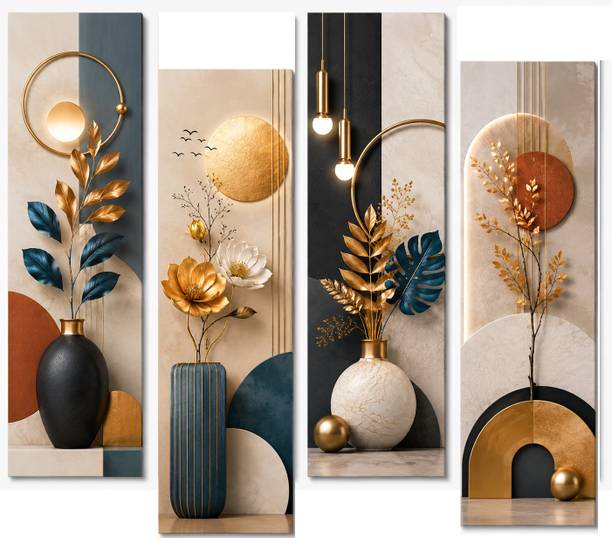 SNDArt Modern Art Flower Pots Wall Decor Gift Items Pack of 4