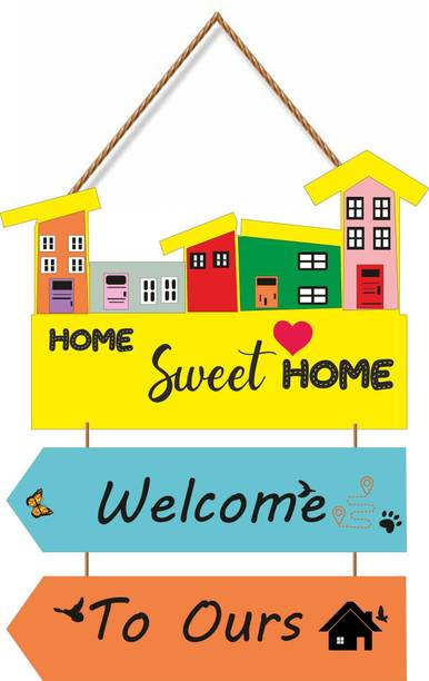 AMIT FASHION HUB Home Sweet Home Wall Hanging Board Plaque Sign for Room Decorative Showpiece Decorative Showpiece  -  58.42 cm