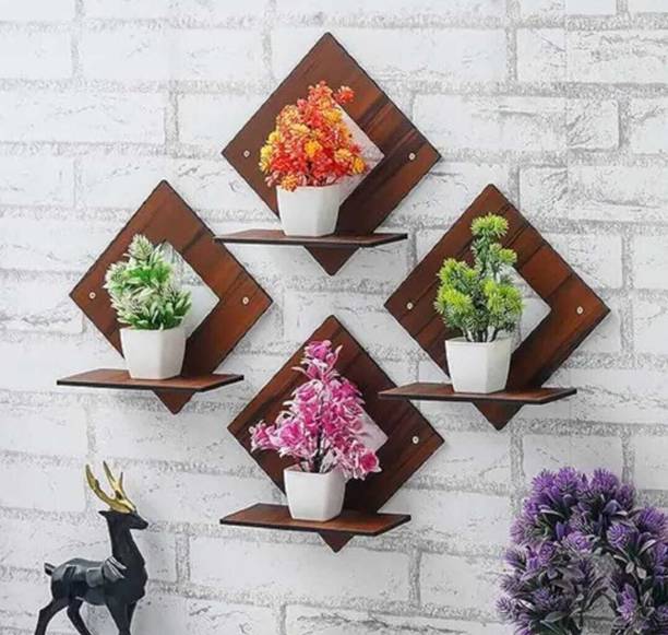 SHYAM CRAFT Modern Wall Shelves for Home & Office Décor-(4 Shelves)