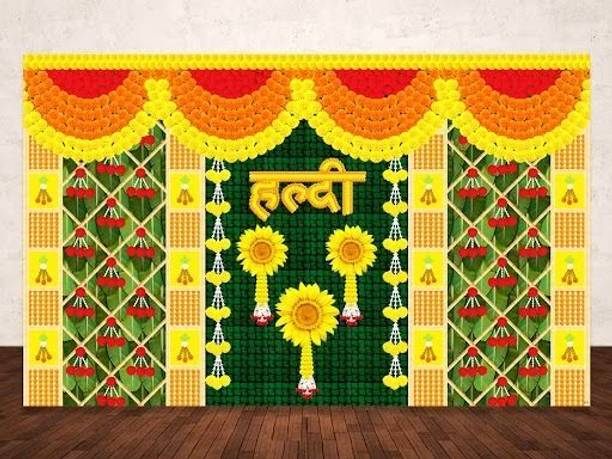 धारा कलेक्शन Haldi Merigold Party Backdrop
