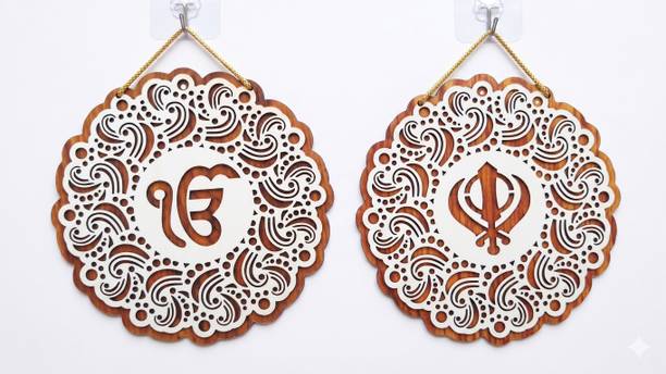 SBALAJI Ek Onkar/Khanda Heritage Mandala Divine Art Wall Decor Hanging Pack of 2