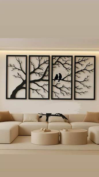 Hovio Wooden Wall Decor Hangings Living Room, Bedroom, Kitchen, Office Pack of 4