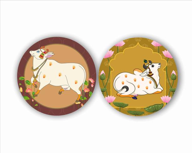 Fabzz Premium Pichwai Art Print Wall Painting, Wall Hanging For Home Decor, Gift Items Pack of 2