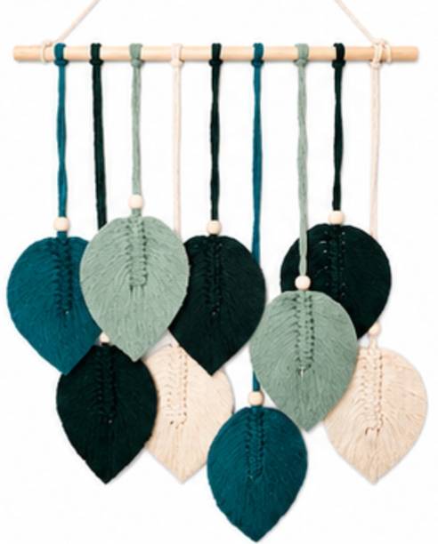 Varnam Forest & Earth Handmade Macrame Leaf Wall Hanging | Cotton Rope Wall Art