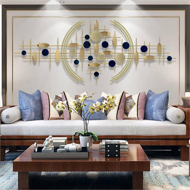 Ultra Shine Home Decor Modern 3D Creative Rounds & Lines Metal Wall Art Geometric for Home Decoration