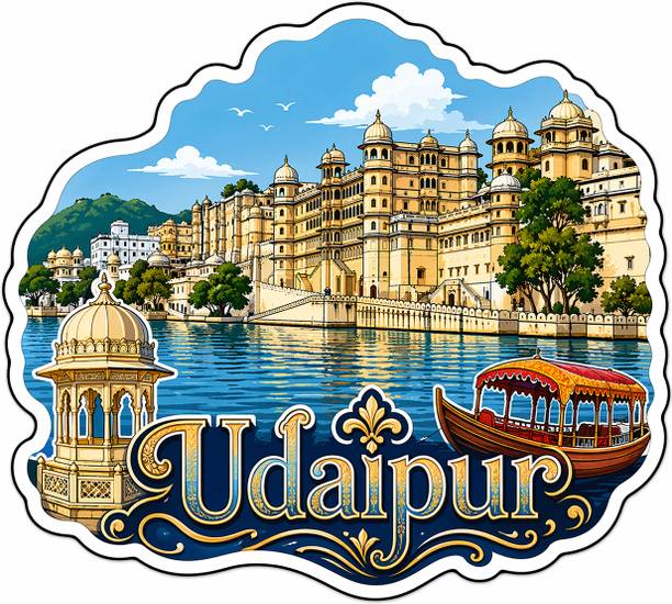 Decolyte Udaipur Theme Wooden Fridge Magnet Souvenir | 3x3 in Kitchen Home Decor Gift Fridge Magnet Pack of 1