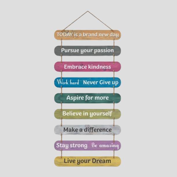 Fabaura Positive Quote Mdf Wooden Wall Hanging for Home Office Decoration (WH_9308N-F)