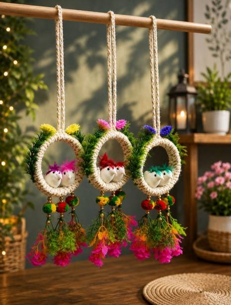 HUBBER Artificial Birds Nest for Home Decoration Wall Hanging Car Hanging Toran 