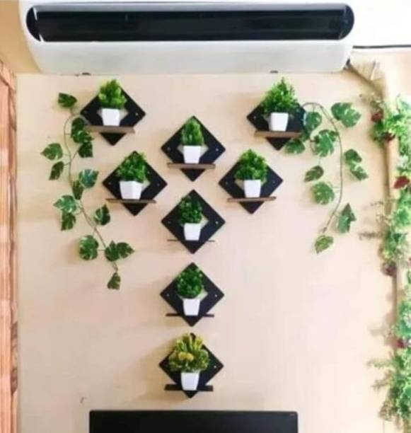 KV Art Kite Combo Eight Set Black Frame Home Décor MDF Wooden Wall Hanger for Bed Room