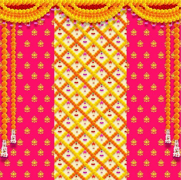 243 cm X 243 cm, South Indian Mandapam Decoration for Wedding, Ganesh Chaturthi, Gruhapravesam | Washable