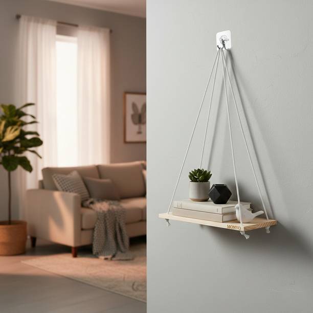 MONVO Wall Hanging Decor Floating Shelves for Indoor/Outdoor, Living Room, Garden.
