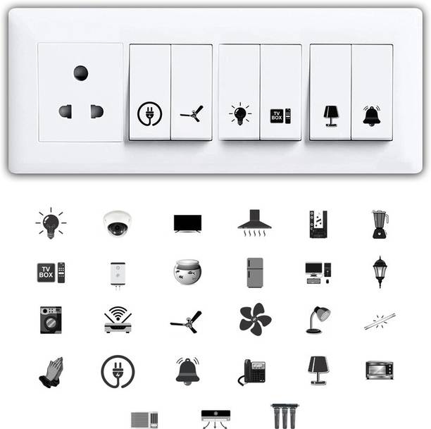 तिलकोर Switch Board Stickers-300 pcs Self Adhesive,Modern Electric Switch Board Covers