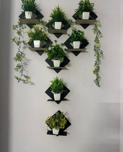 RAMRAJYA RRC Black Wall Shelves8 Pack of 8