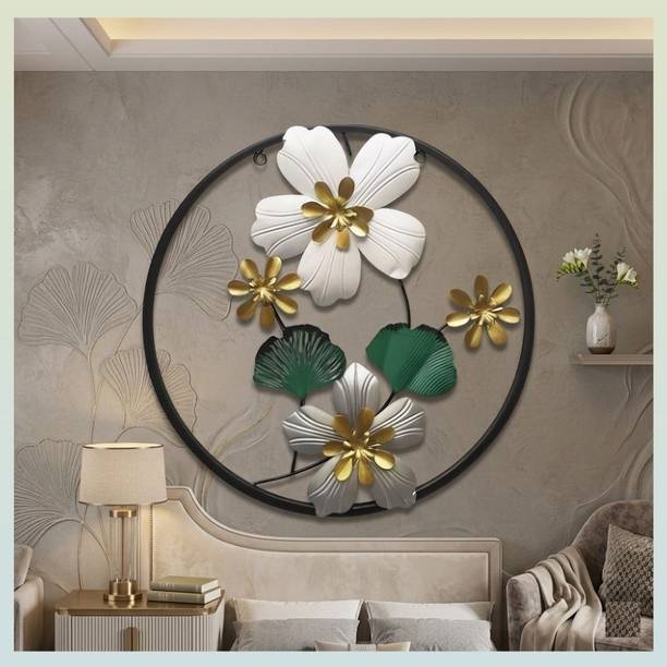 THEDIVINEINN Luxury Metal Floral Wall Decor Hanging Artwork for Bedrooms