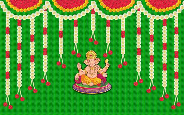 Netra Creation shree ganesh decoration multi rose rativ...