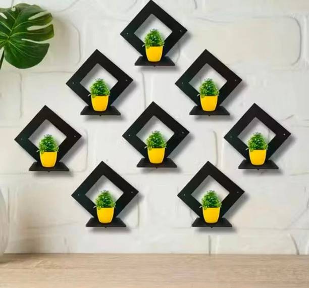 SINGHATIYA CARFT Wooden Square Shaped Multipurpose Wall hanging / Decor Stand Pack of 8