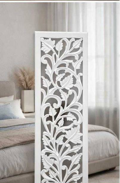 ARMAAN ENTERPRISES Handicraft Wooden Wall Panel for Living Room, Bedroom, Office, White 12x36-inch