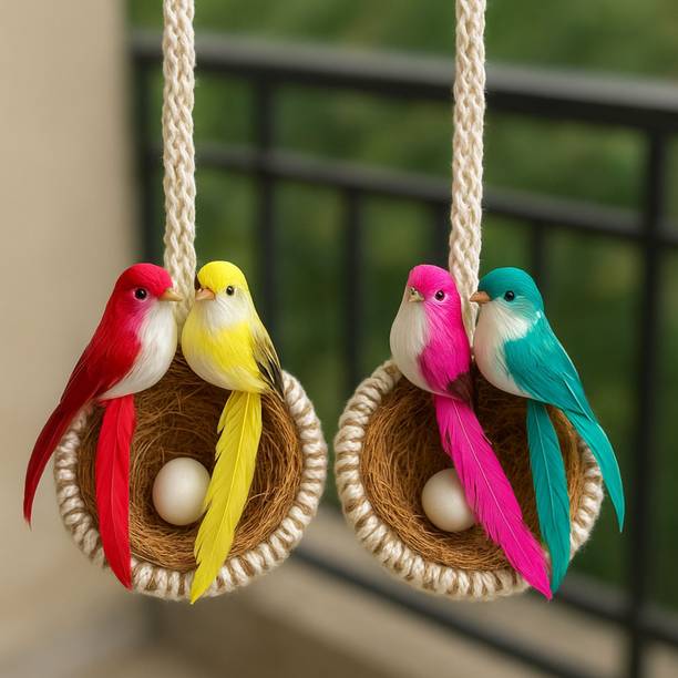 TEEOOCHEEOO NEW Handmade Artificial Bird Nest Wall Hanging Showpiece BEST DECORATION OPTION Pack of 2