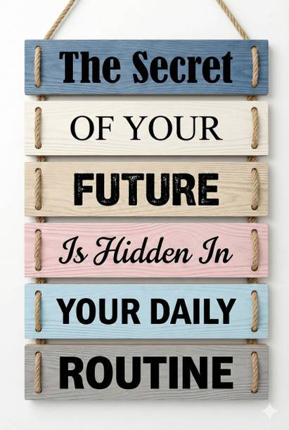 PixelByte Motivational Wooden Wall Art | Success Quote Home Decor Living Room (TOF_01)