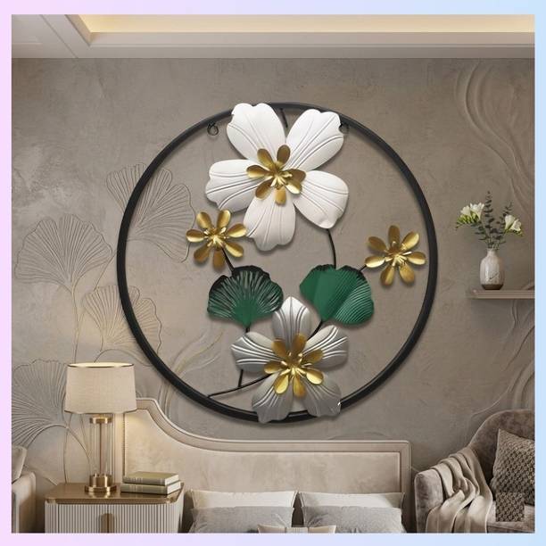 THEDIVINEINN Modern Metal Floral Wall Hanging Artwork for Stylish Home Decoration