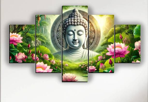 SNDArt Lord Buddha Wall Decoration Gift Items Pack of 5