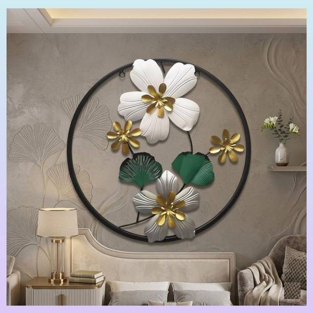 THEDIVINEINN Elegant Decorative Floral Metal Sculpture for Wall Accent Design