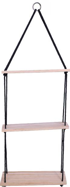 FDIJUR Wood Wall Mount Rope Hanging Floating Rack Shelves for Home Wooden Wall Shelf Wooden Wall Shelf