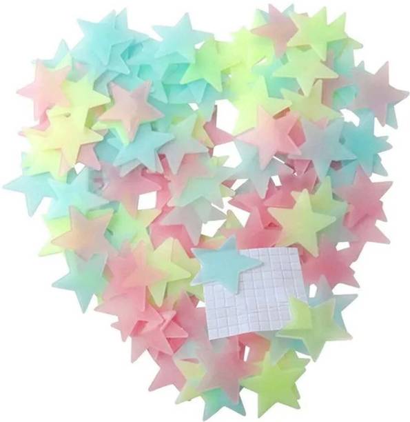 stickonn Glowing Dark Stars Glow wall stickers Perfect For Kids Room,Birthday Sticker Pack of 50