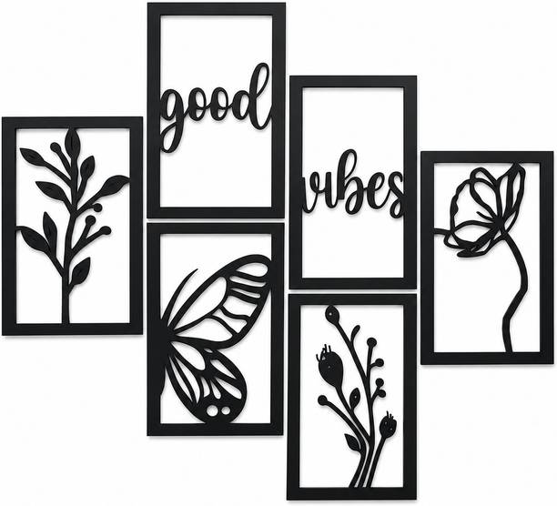 jiyawell Wooden Good Vibes Wall Art for Living Room | Modern MDF Home Décor Wall Hanging